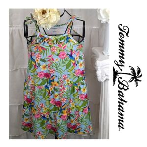 Tommy Bahama Dress Girls Size 6 Sleeveless Blue Spring Summer Parrot Tropical